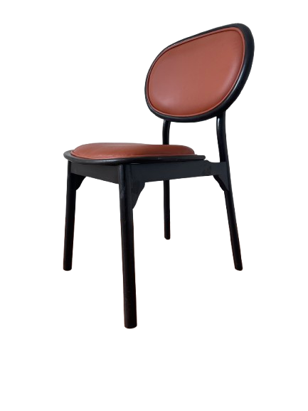 Jatmika Leather Chair – Modern Industrial Dining & Bistro Chair