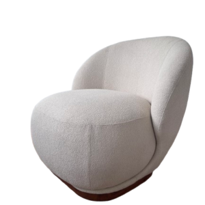 Jasmine Lounge Chair – Modern Curved Bouclé Accent Armchair
