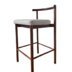 Batara Bar Stool – Minimalist Solid Wood & Upholstered Counter Chair