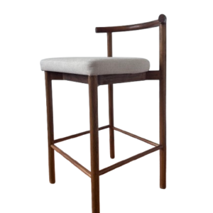 Batara Bar Stool – Minimalist Solid Wood & Upholstered Counter Chair